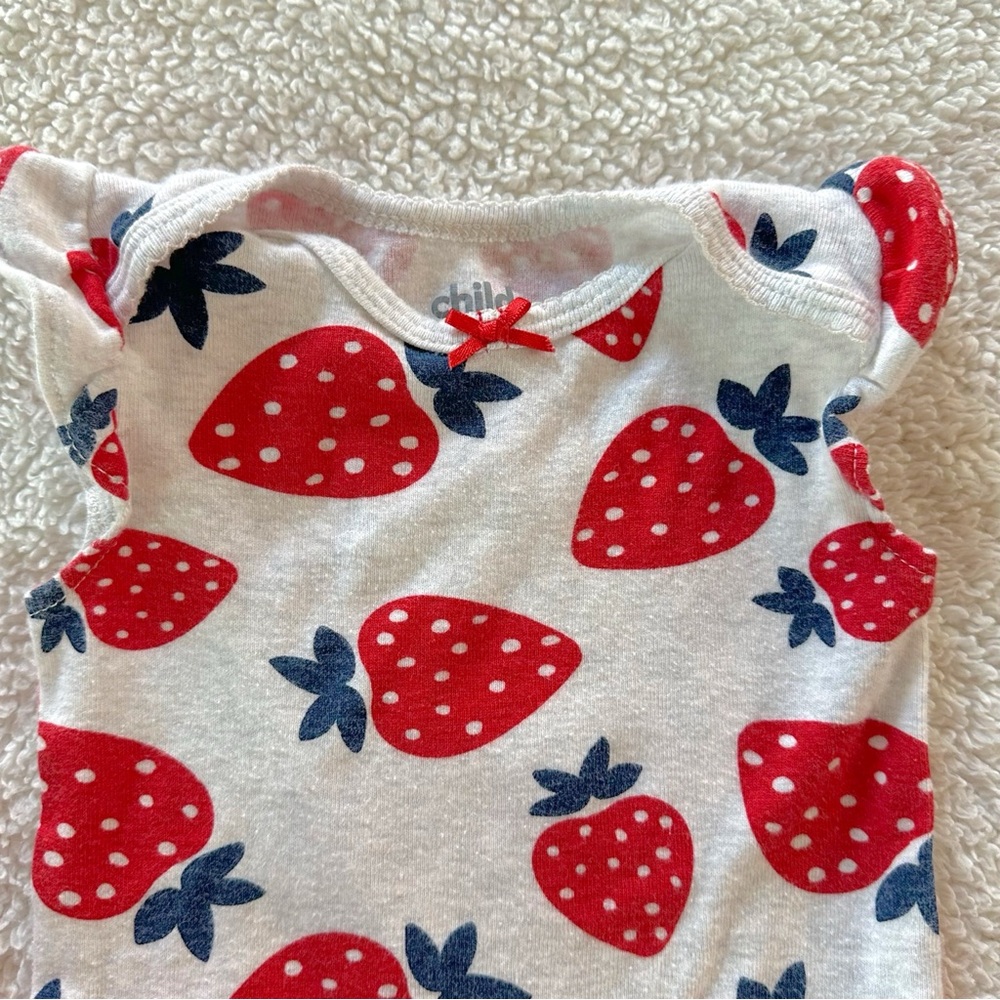 Carter’s Child of Mine Strawberry Print Baby One Piece - Picture 3 of 5